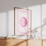 The Moon Pink Tarot Card Canvas Print - Image 2