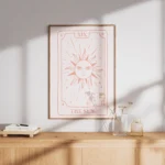 The Sun Pink Tarot Card Canvas Print