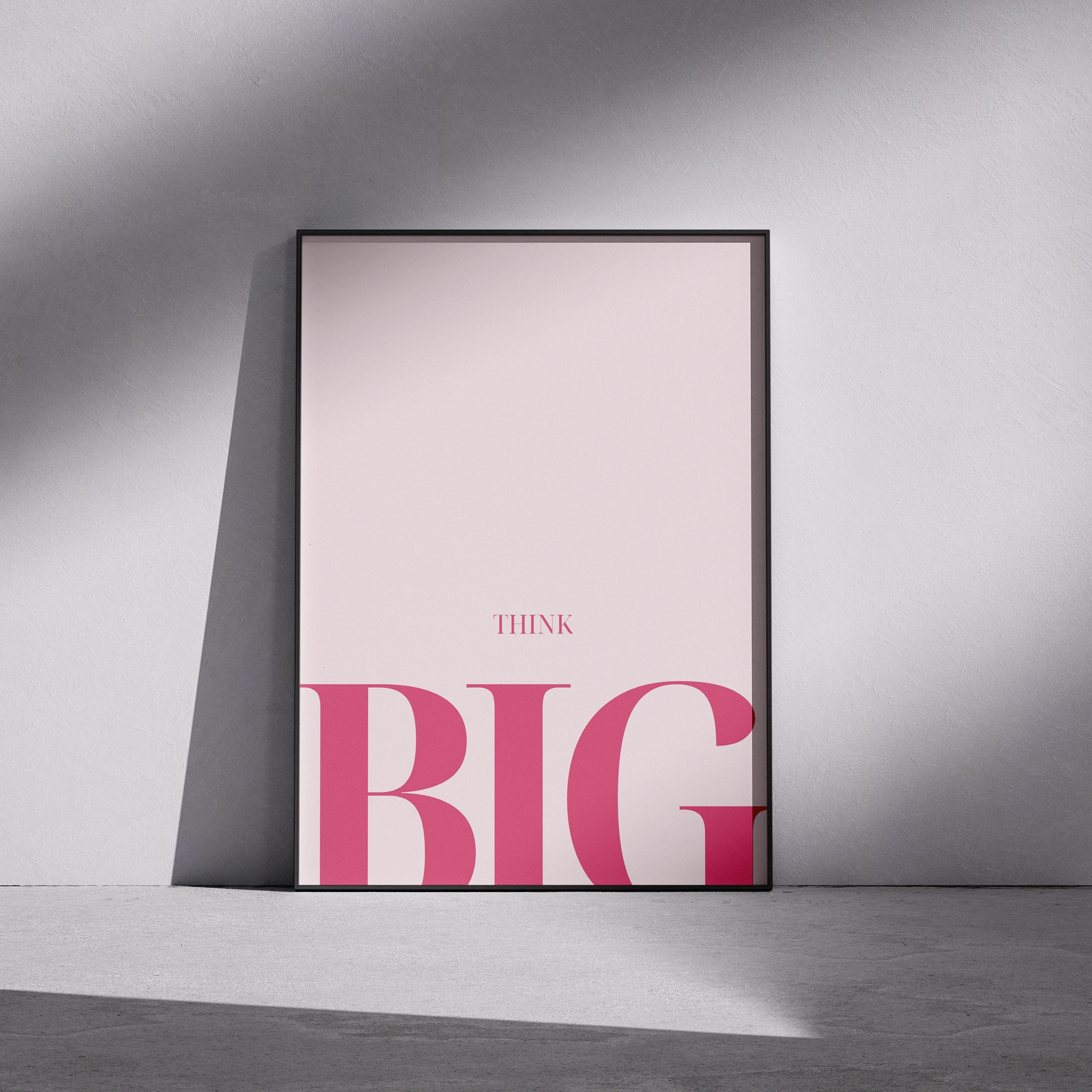 Think Big Pink Typography Poster_Featured Image 1 Think Big Pink Typography Canvas Print - Image 1