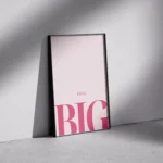 Think Big Pink Typography Canvas Print - Image 2