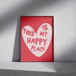 This Is My Happy Place Coral Canvas Print