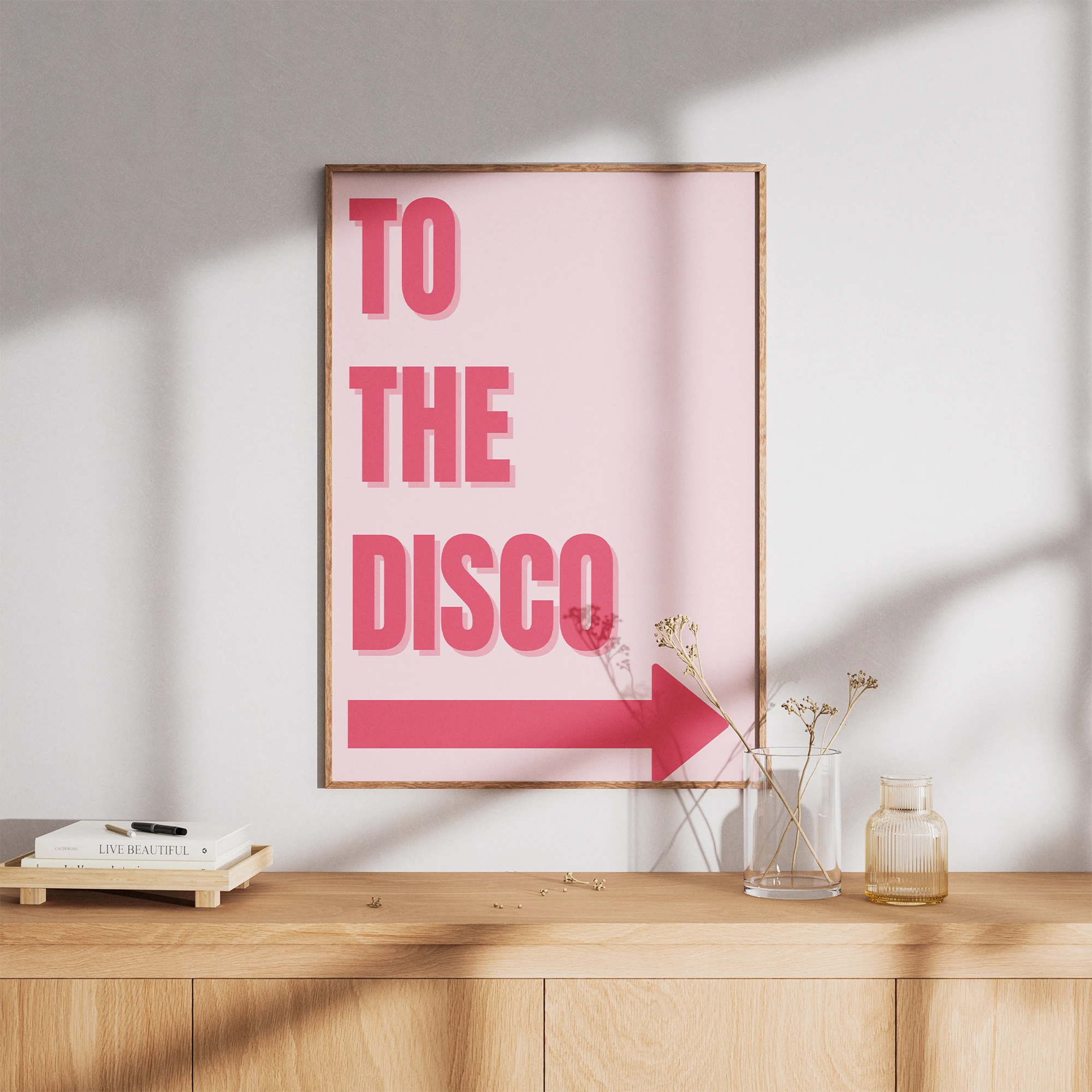 To The Disco Pink Arrow Poster_Featured Image 1 To The Disco Pink Arrow Canvas Print - Image 1