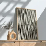 Vertical Black White Stripes Modern Abstract Wall Art - Image 2