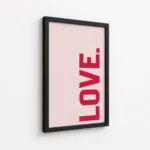 Vertical Red Love Typography Minimal Canvas Print - Image 5
