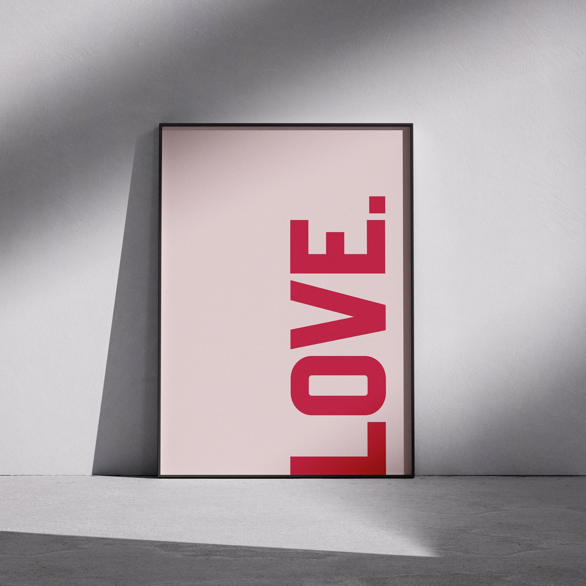 Vertical Red Love Typography Minimal Poster_Featured Image 1 Vertical Red Love Typography Minimal Canvas Print - Image 1