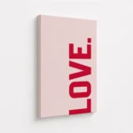 Vertical Red Love Typography Minimal Canvas Print - Image 4