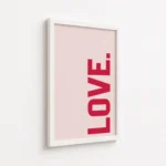 Vertical Red Love Typography Minimal Canvas Print - Image 6