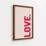 Vertical Red Love Typography Minimal Canvas Print - Image 7
