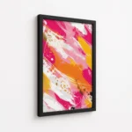 Vibrant Pink Orange Brush Stroke Canvas Print - Image 5
