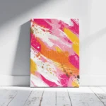 Vibrant Pink Orange Brush Stroke Canvas Print