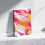 Vibrant Pink Orange Brush Stroke Canvas Print - Image 2