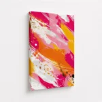 Vibrant Pink Orange Brush Stroke Canvas Print - Image 4