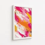 Vibrant Pink Orange Brush Stroke Canvas Print - Image 6