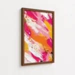 Vibrant Pink Orange Brush Stroke Canvas Print - Image 7