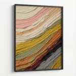 Warm Strata – Textured Abstract Canvas Print - Image 5