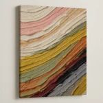 Warm Strata – Textured Abstract Canvas Print - Image 4