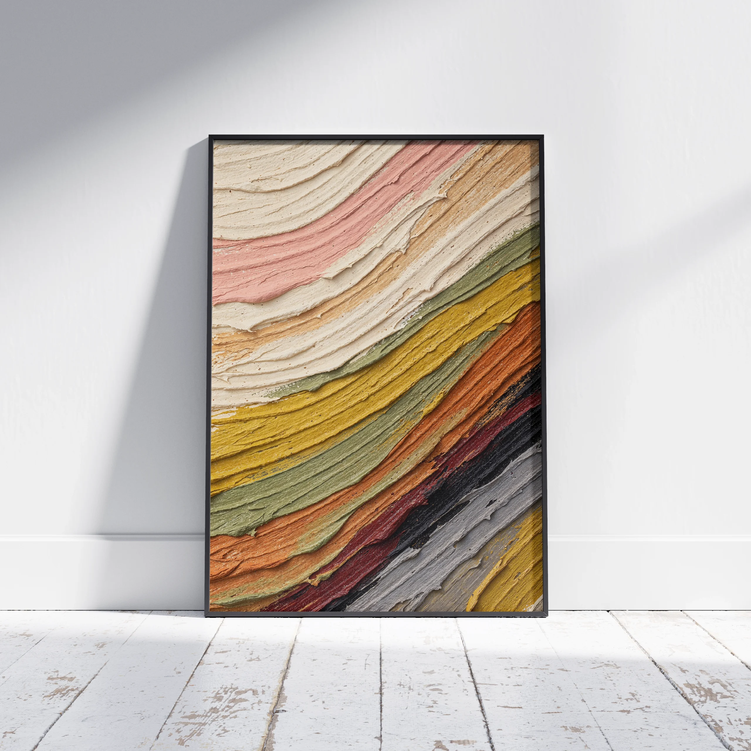 Warm Strata Abstract Warm Strata – Textured Abstract Canvas Print - Image 1
