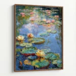 Radiant Lily Pond – Impressionist Nature Canvas Print - Image 7