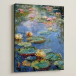 Radiant Lily Pond – Impressionist Nature Canvas Print - Image 4