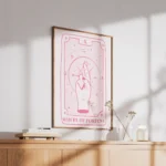 Wheel Of Fortune Pink Tarot Card Canvas Print - Image 2