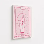 Wheel Of Fortune Pink Tarot Card Canvas Print - Image 4