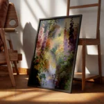 Secret Garden Stream – Pastel Wildflower Canvas Print - Image 2