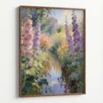 Secret Garden Stream – Pastel Wildflower Canvas Print - Image 7