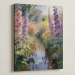 Secret Garden Stream – Pastel Wildflower Canvas Print - Image 4