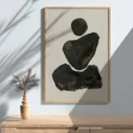 Zen Balanced Stones Abstract Minimalist Canvas Wall Art