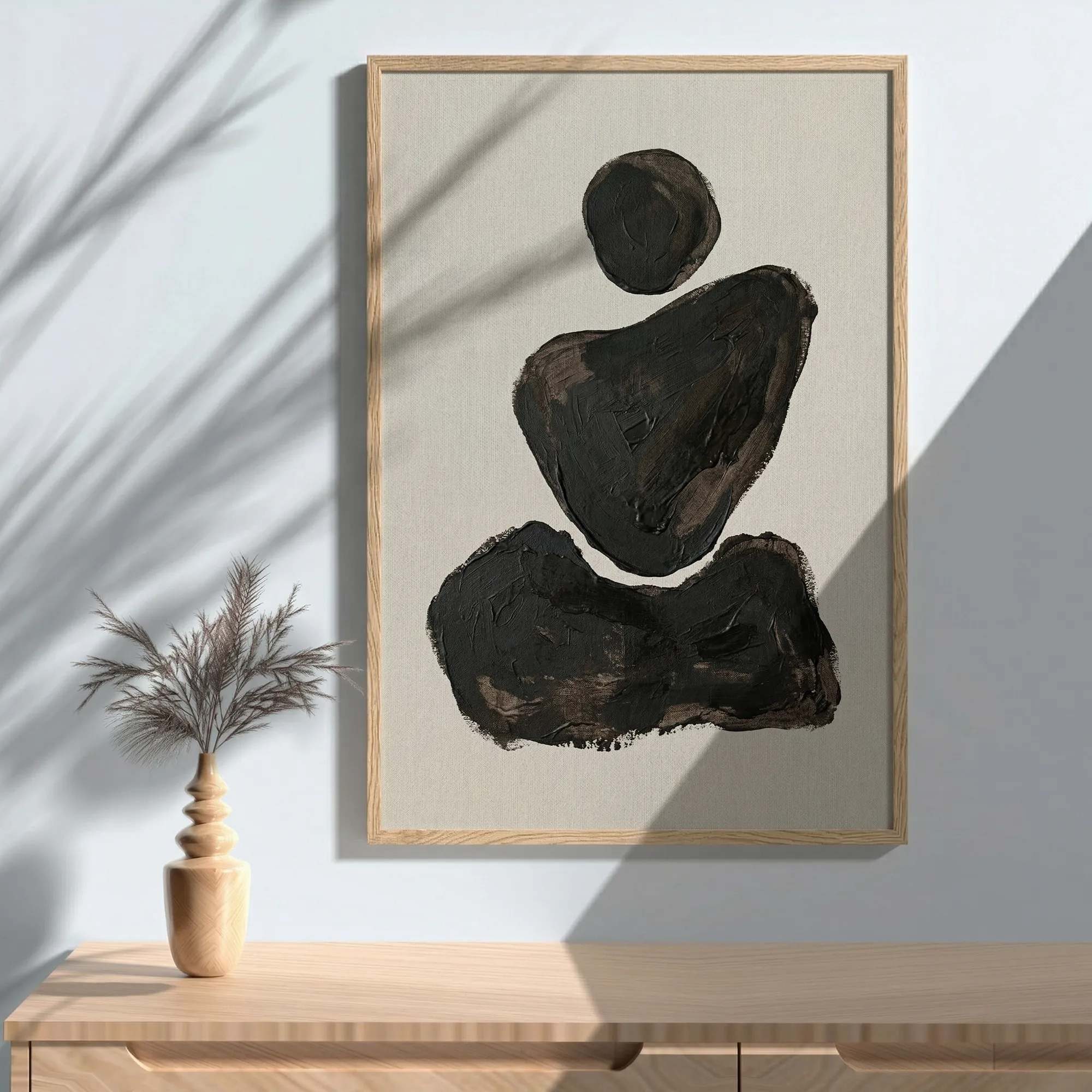 Zen Balanced Stones Abstract Minimalist Canvas Wall Art_Featured Image 1 Zen Balanced Stones Abstract Minimalist Canvas Wall Art - Image 1