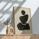 Zen Balanced Stones Abstract Minimalist Canvas Wall Art - Image 2